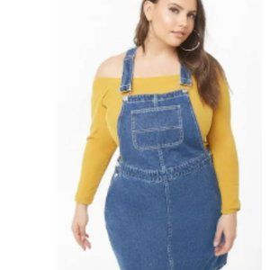 BOOHOO | striped denim pinafore /jumper